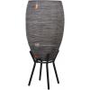 Capi Nature Rib regenton antraciet 130 liter met plantenbak