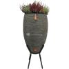 Capi Nature Rib regenton antraciet 130 liter met plantenbak
