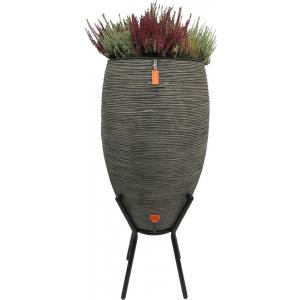 Capi Nature Rib regenton antraciet 130 liter met plantenbak