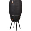 Capi Nature Rib regenton zwart 130 liter met plantenbak