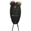 Capi Nature Rib regenton zwart 130 liter met plantenbak