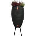 Capi Nature Rib regenton zwart 130 liter met plantenbak