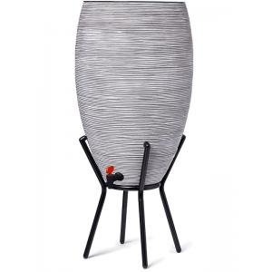 Capi Nature Rib regenton ivoor 130 liter met plantenbak