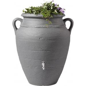 Amphore regenton met plantenbak Antraciet 360 liter